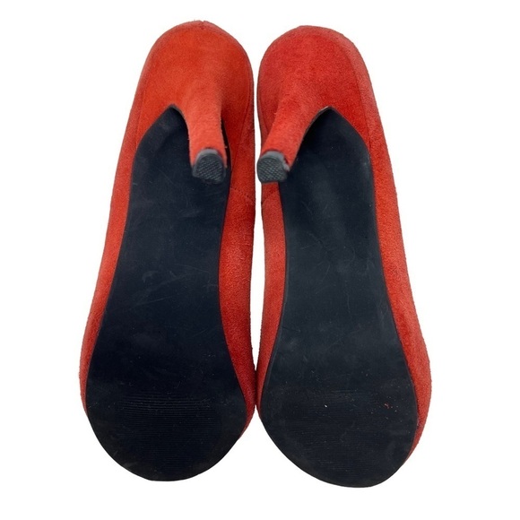 Ed Hardy Women's Oiled Suede Stiletto Platform Heels Pumps Rust Orange Size 9 - Picture 9 of 12